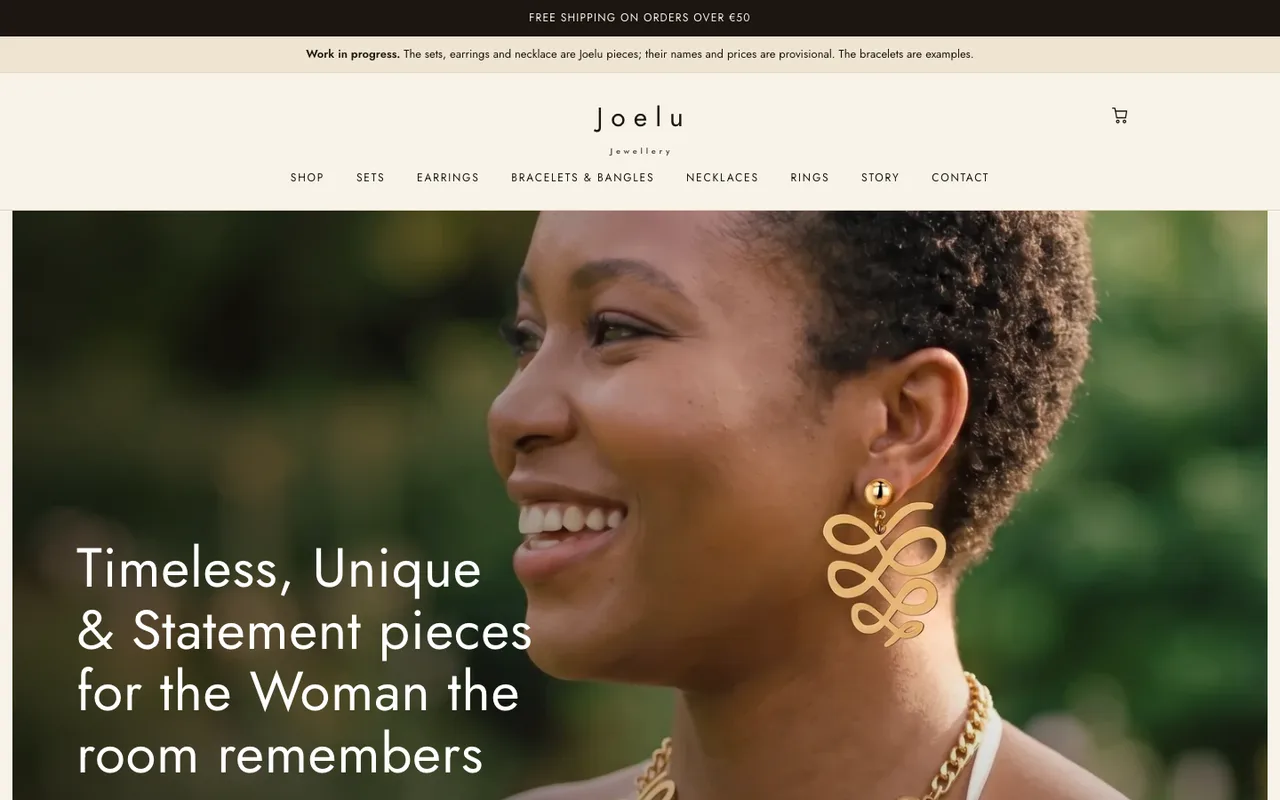 The Joelu Jewellery website